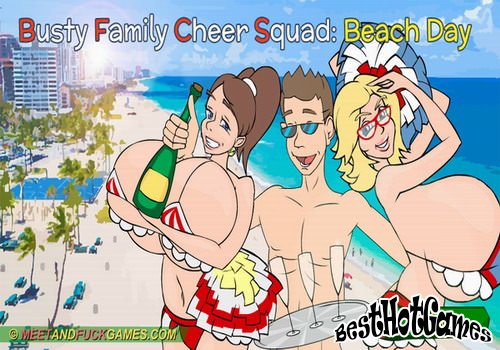 Busty Family Cheer Squad - Beach Day