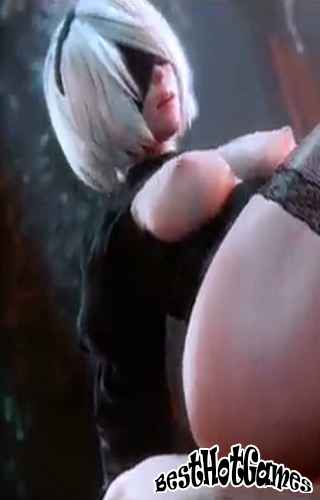 Nier automata - 2B milks men with her uterus